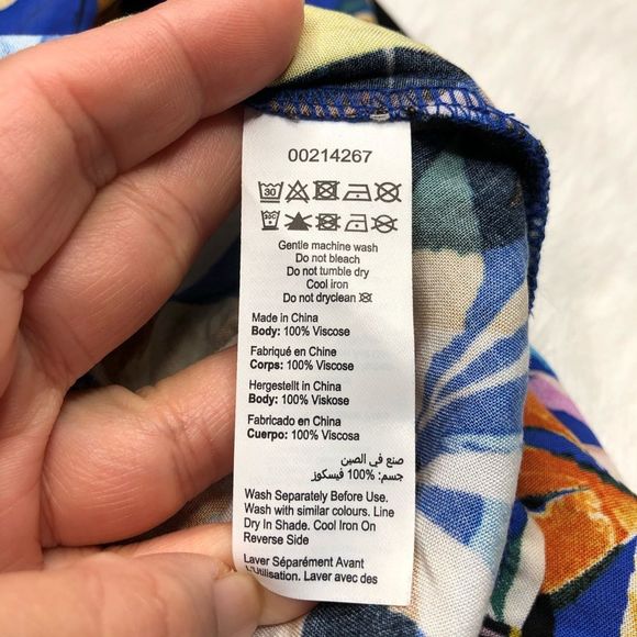 Loralette NWT Blue Pretty Val Print Flutter Sleeves Hi-Lo Maxi Dress Size 14 - Picture 12 of 13